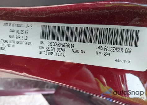 2015 Chrysler 200 Limited из США, поврежденный, VIN 1C3CCCAB3FN666114